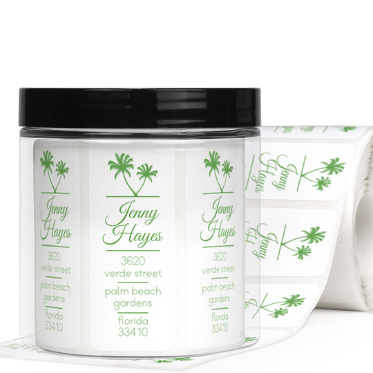 Palm Tree Vertical Address Labels